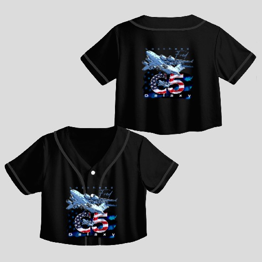 C5 Galaxy Us Air Force Aircraft Crop Top Baseball Jerseys
