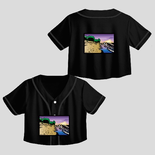 Purple Twilight Indiana Dunes Poster Crop Top Baseball Jerseys