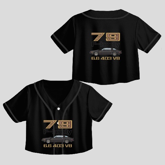 F body Starlight Black w Gold Graphics Crop Top Baseball Jerseys