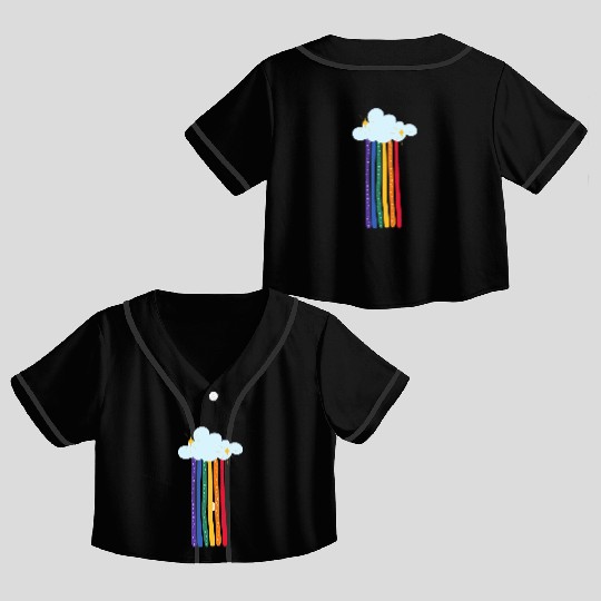 Rainbow Crop Top Baseball Jerseys