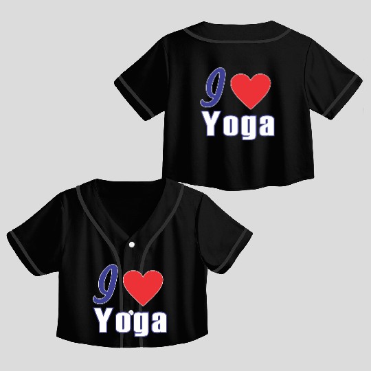 i love yoga Crop Top Baseball Jerseys