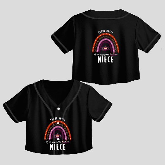 Rainbow Uncle Lesbian Niece Crop Top Baseball Jerseys