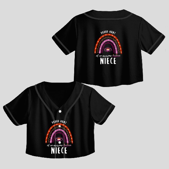 Rainbow Aunt Lesbian Niece Crop Top Baseball Jerseys