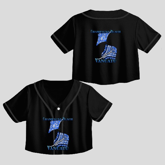Champagne Beach Vacation Tribal Stingrays Crop Top Baseball Jerseys