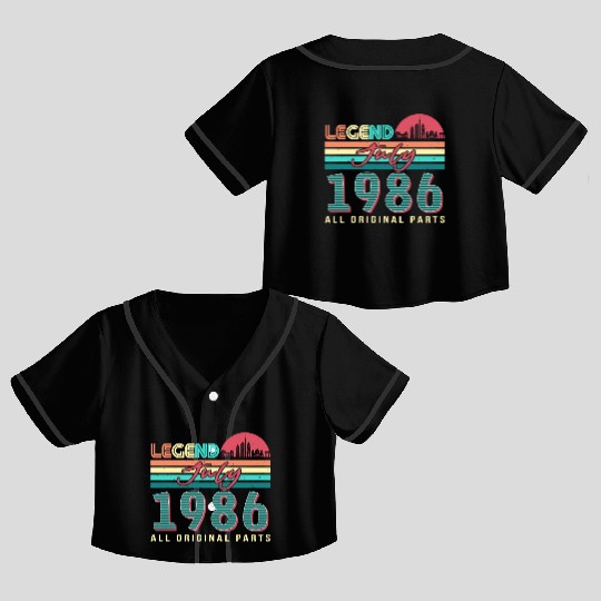 Born In 1986 In July Crop Top Baseball Jerseys