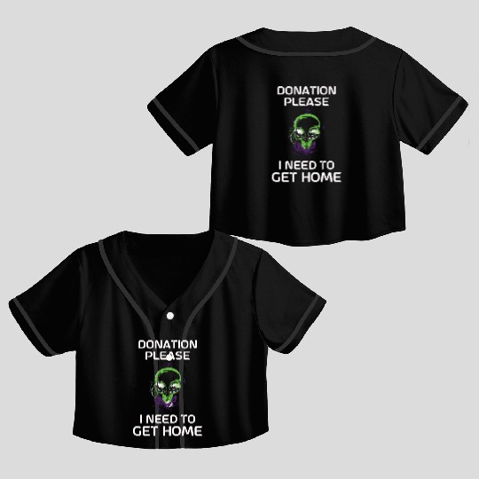 Alien Gift Extraterrestrial UFO AREA 51 Sci-fi Crop Top Baseball Jerseys