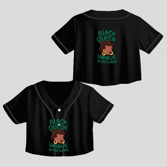 Black unique in the world Queen Black queen unique Crop Top Baseball Jerseys