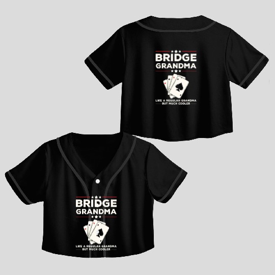 Card Game Bridge Design for a Bridge Grandma Crop Top Baseball Jerseys
