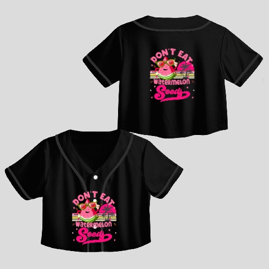 Don't Eat Watermelon Seeds Maternity Summer Fruit Crop Top Baseball Jerseys