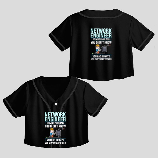 Network Engineer Director Computer Engineering Crop Top Baseball Jerseys