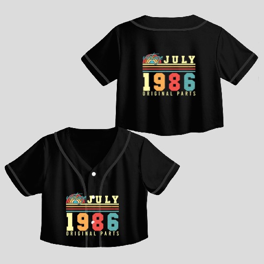 Original July 1986 Crop Top Baseball Jerseys
