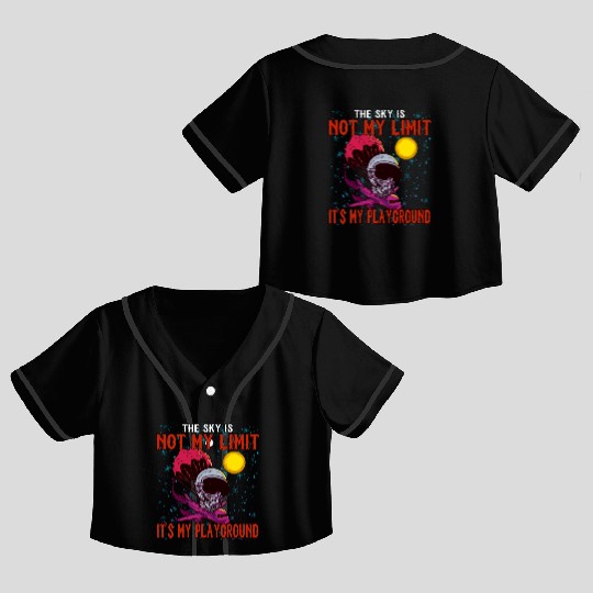 The Sky Is My Playground Skydive Funny Cute Crop Top Baseball Jerseys
