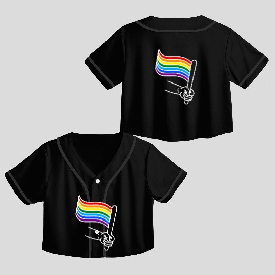 LGBT pride rainbow heart Crop Top Baseball Jerseys