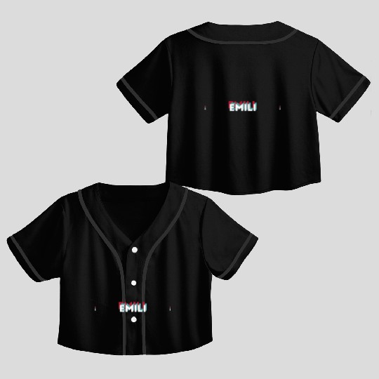 Emili Name - Funny Name Emili 80s theme Crop Top Baseball Jerseys