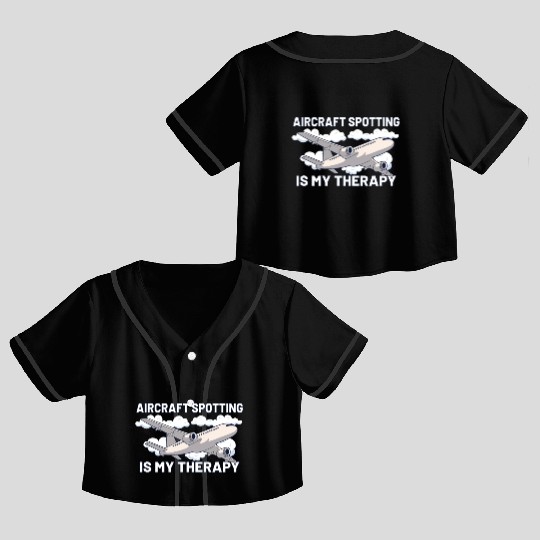 Aircraft Spotting Airplane Aircraft Spotter Crop Top Baseball Jerseys