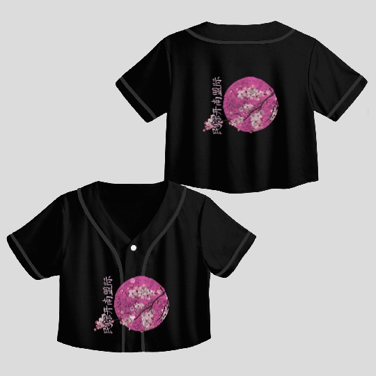 Cherry Blossoms Sakura Nature Lover Pink Crop Top Baseball Jerseys