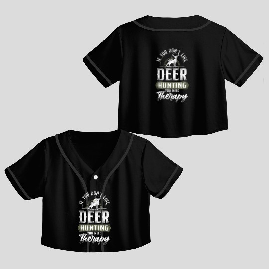 Buck Deer Hunting Hunter Vintage Crop Top Baseball Jerseys