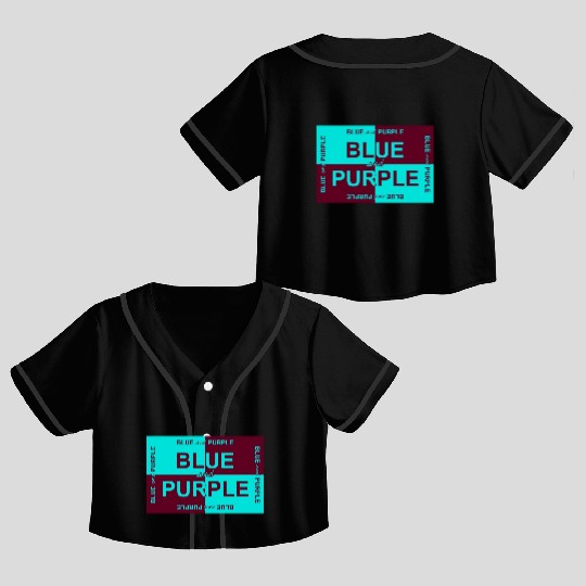 Blue and Purple Design Crop Top Baseball Jerseys