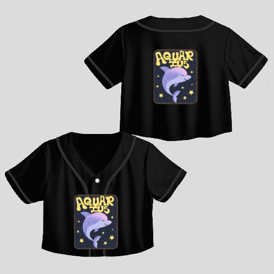 Aquarius Sign Animal Crop Top Baseball Jerseys