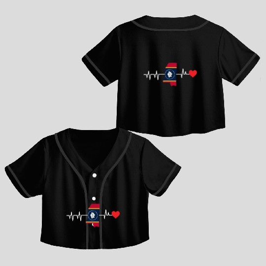 Mississippi Heartbeat Gift Crop Top Baseball Jerseys