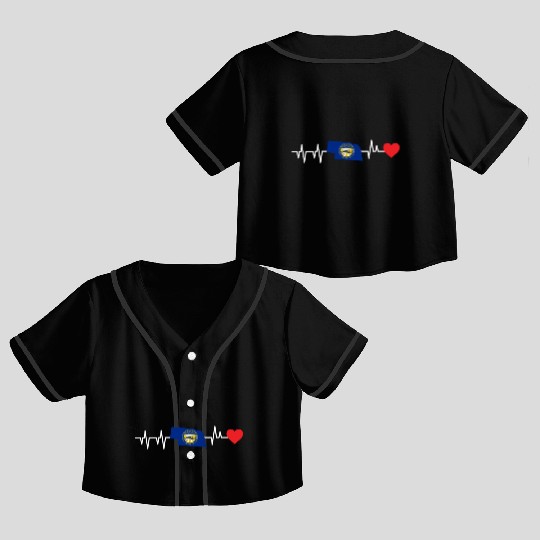 Nebraska Heartbeat Gift Crop Top Baseball Jerseys