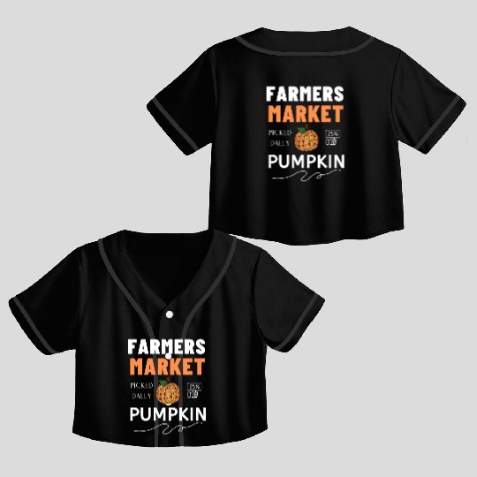 Farmers Market Pumpkin Crop Top Baseball Jerseys
