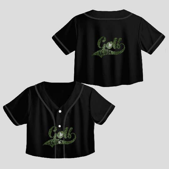 GOLF IS LIFE Distressed Look Crop Top Baseball Jerseys