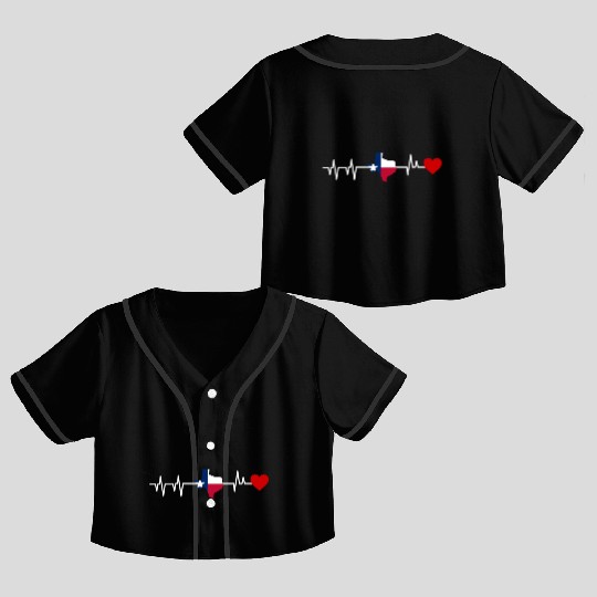 Texas Heartbeat Gift Crop Top Baseball Jerseys