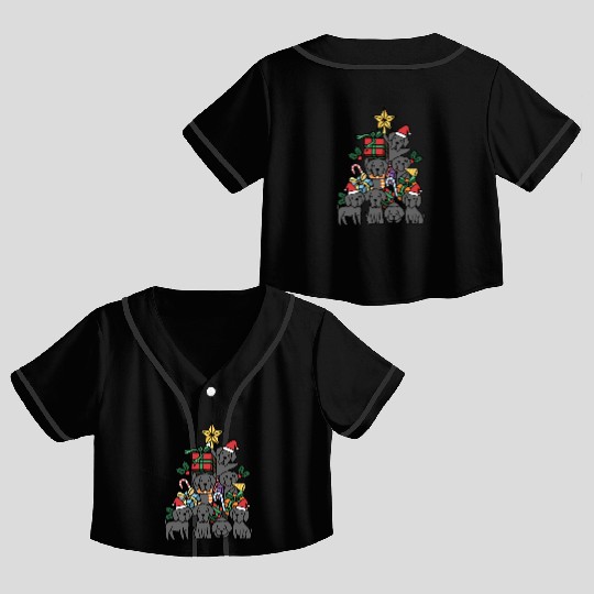 Great Dane Christmas Tree Crop Top Baseball Jerseys
