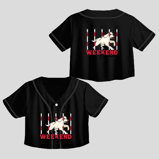 Weekend Pole Dancer - dog commands Crop Top Baseball Jerseys