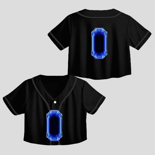 Sapphire Crystal Crop Top Baseball Jerseys