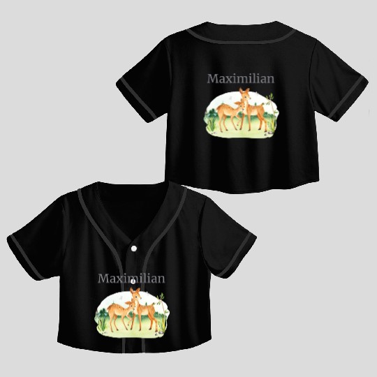 Waldtier Reh Flowers Name Maximilian Crop Top Baseball Jerseys