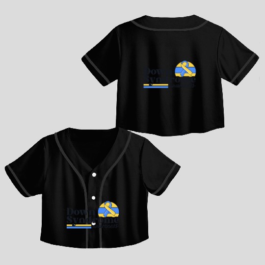 Down Syndrome Awareness Retro Sunset Yellow Blue Crop Top Baseball Jerseys