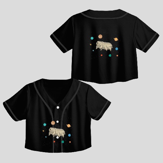 Tardigrade in Space for Tardigrade Lover Posters Crop Top Baseball Jerseys