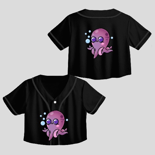 Kawaii Octopus For Octopus Lover Crop Top Baseball Jerseys
