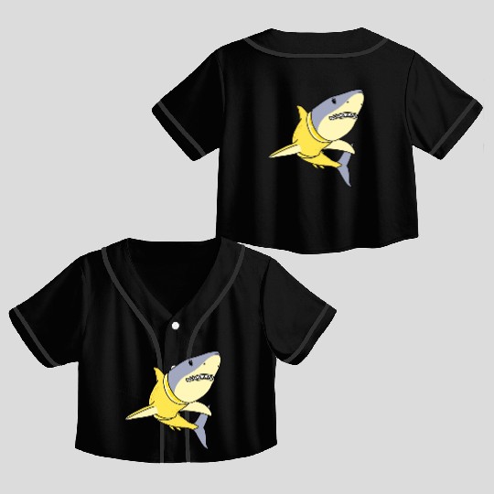 Lemon Shark for Lemon Lover Crop Top Baseball Jerseys