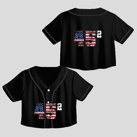 Trump 45 Squared Republican Crop Top Baseball Jerseys