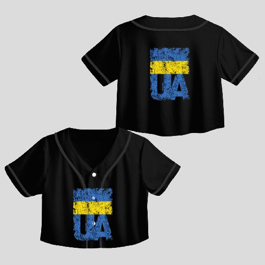 I stand with Ukraine. Support Ukraine. Stop War Crop Top Baseball Jerseys