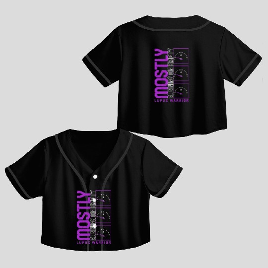 Lupus Awareness Crop Top Baseball Jerseys, Mostly Running Empty,