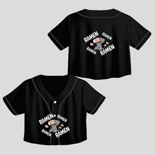 Weimaraner Instant Ramen Noodles Crop Top Baseball Jerseys