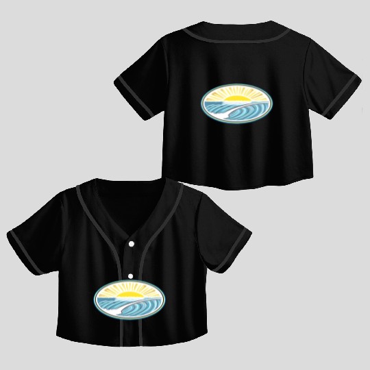 Surf Sunrise Oval Crop Top Baseball Jerseys