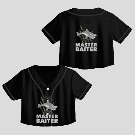 Master Baiter - Wels Catfish Hunter Crop Top Baseball Jerseys