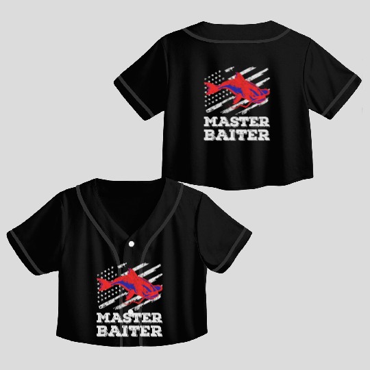 Master Baiter - Wels Catfish Hunter Crop Top Baseball Jerseys