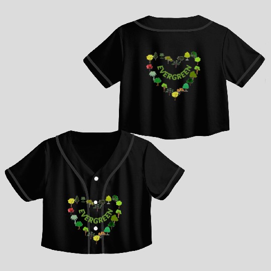 EVERGREEN Crop Top Baseball Jerseys