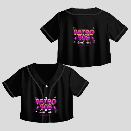 90s! - Synthwave/Retrowave/Vaporwave 90s Crop Top Baseball Jerseys