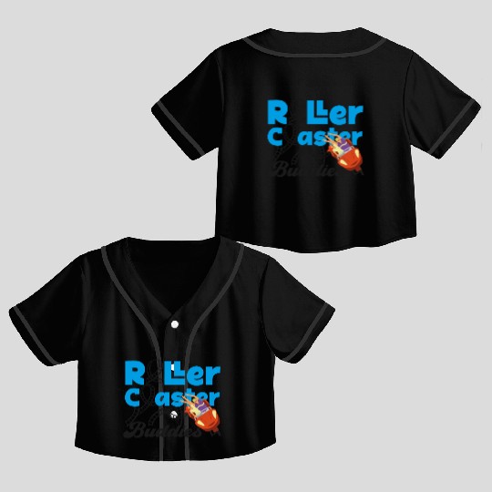 Roller Coaster Friends Besties Crop Top Baseball Jerseys