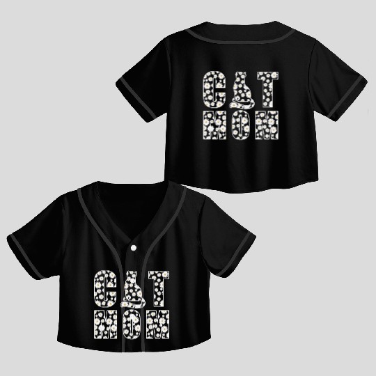 Cat Mom Cute Flowers Gift for Cat Lover Crop Top Baseball Jerseys