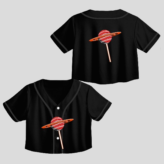 Saturn Planet Lollipop Crop Top Baseball Jerseys