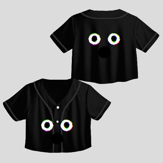 Glitch Ghost Face Crop Top Baseball Jerseys
