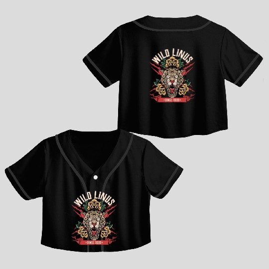 Screaming Tiger by Wild Linus Germany Crop Top Baseball Jerseys